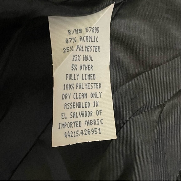 Requirements Women’s  Blazer Fully Lined Jacket Black Plaid with Zipper Sz 10 - Picture 4 of 10